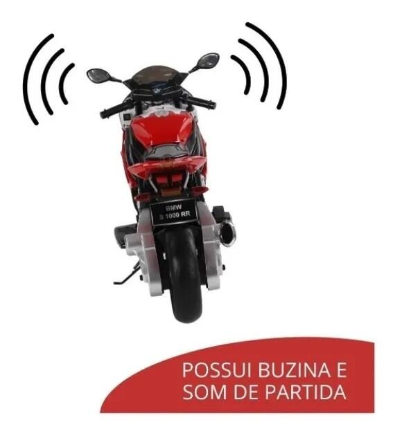 Moto Elétrica Infantil Bmw Esportiva Vermelho E Preto 12v